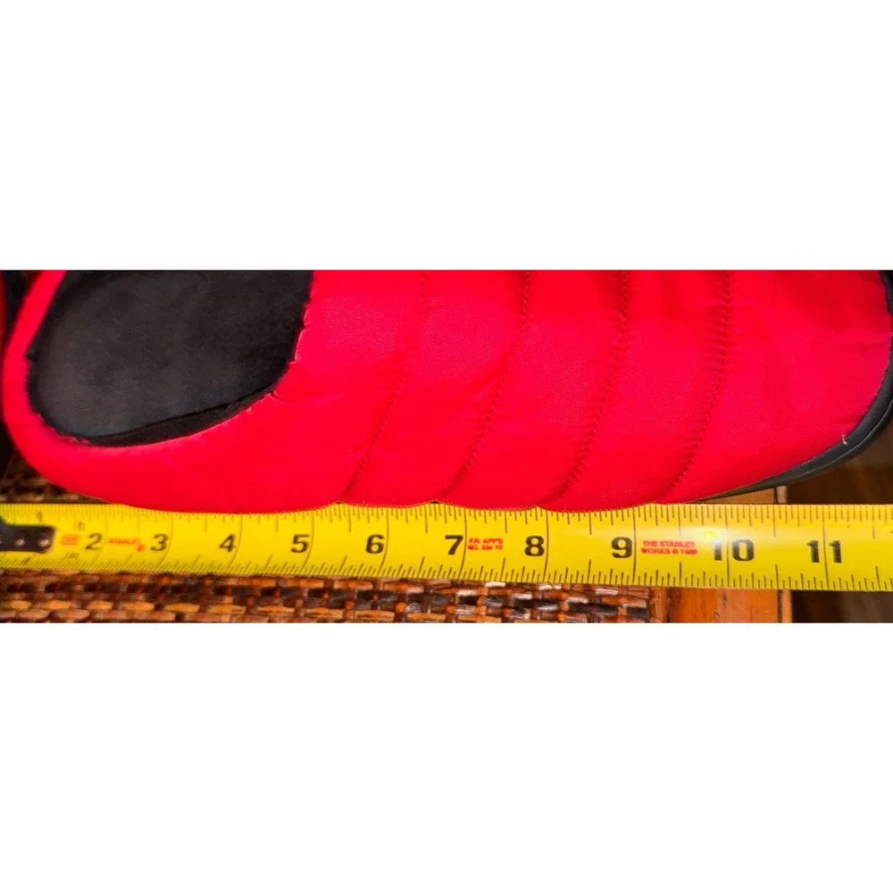 Subu Quilted Puffer Slippers Indoor/ Outdoor Comfort Camping Unisex Red Sz 2
